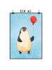 Mr. & Mrs. Panda Bild Pinguin Luftballon ohne Spruch in Eisblau