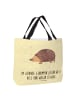 Mr. & Mrs. Panda Reisetasche Igel Herzen mit Spruch in Gelb Pastell