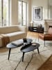 KADIMA DESIGN Retro-Couchtische aus Massivholz, 2er Set, Nierenform, handgefertigt in Schwarz