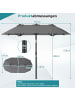 COSTWAY Doppelsonnenschirm knickbar 285x150cm in Grau