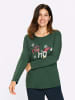 Sieh an! Langarmshirt in moos-weiß