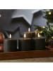 Uyuni 4x LED Kerzen PIA Rustik-Optik H: 10cm mit Batterien und Fernb in grau