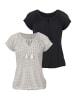 Vivance T-Shirt in creme-gemustert, schwarz