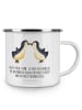 Mr. & Mrs. Panda Emaille Tasse Pinguin Liebe mit Spruch in Weiß