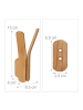 relaxdays 10 x Wandhaken "doppelt" in Natur
