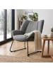 Home Nature Wohnkonzept Lounge Ohrensessel aus Flauschstoff in Grau 55x60x80 cm