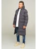 behype Wintermantel LONGLINE PUFFER PARKA in dunkelgrau