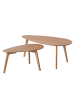 home24 home24 Couchtisch-Set (2er Set) - Eiche - MDF furniert & Massivholz Eiche - 100.0 x 40.0 x 50.0 cm in Eiche