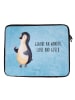 Mr. & Mrs. Panda Notebook Tasche Pinguin Marienkäfer mit Spruch in Eisblau