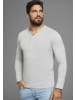 H.I.S. Henleyshirt in grau meliert-schwarz