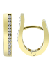 Adeliás Damen Ohrringe – Klappcreole aus 333 Gold mit Zirkonia in gold