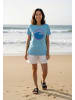 Salzhaut Shirt STEENTJE - KÜSTENLIEBE WELLE Aqua-Neon Pink