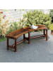 COSTWAY Gartenbank gebogen 3 Sitzer in Braun