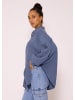 SASSYCLASSY Ultra Oversize Musselin-Blusenhemd kürzere Variante in Jeansblau