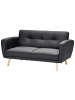 Beliani 2-Sitzer Sofa FLORLI in Schwarz/Braun - (W) 155 x (H) 82 x (L) 85 cm