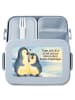 Mr. & Mrs. Panda Meal Prep Box Pinguin umarmen Design mit Spruch in Blau Pastell