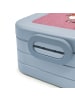 Mr. & Mrs. Panda Lunchbox Einhorn Blümchentail Design mit Spruch in Blau Pastell
