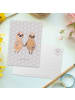 Mr. & Mrs. Panda Postkarte Faultier Pärchen ohne Spruch in Grau Pastell