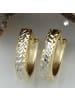 Gallay Creole Ohrring 12x11x3mm Klappscharnier oval bicolor diamantiert 9Kt GOLD in Gold