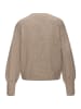 LASCANA Rundhalspullover in taupe meliert