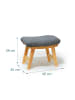 relaxdays Fußhocker in Natur/ Grau - (B)40 x (H)32 x (T)29 cm