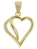 Adeliás Damen Anhänger – Herz Herzanhänger aus 925 Silber in gold
