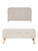 Beliani 2-tlg Einzelbett RENNES in Beige/Braun