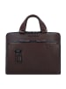 Piquadro Harper Aktentasche RFID Schutz Leder 38 cm Laptopfach in dark brown