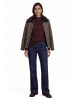Zero  Casual-Jacke mit Kunstfellkragen in Black/Beige