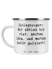Mr. & Mrs. Panda Camping Emaille Tasse Spruch Schlagzeuger Stolz... in Weiß