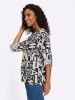 Heine Druckbluse in champagner-marine-bedruckt