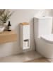 relaxdays Toilettenpapier Aufbewahrung in Weiß/ Natur - (B)14 x (H)46,5 x (T)14 cm