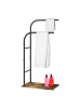 relaxdays Handtuchständer in Dunkelbraun/ Schwarz - (B)40 x (H)80,5 x (T)24 cm