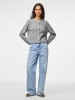 Pieces Strickjacke in Medium Grey Melange