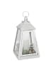 Atmosphera Créateur d'intérieur Metalllaterne mit LED-Kerze in Weiß, 32 x 17 cm