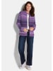GOLDNER Strickjacke Multicolor Woll-Jacke mit Stehkragen in lila / flieder / gemustert
