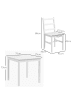 HOMCOM Essgruppe-75L x 75B x 75H cm-Weiß