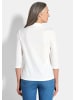 GOLDNER Kurzgröße:  Shirt Elegantes Basic-Shirt mit V-Ausschnitt in cremeweiß