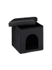 relaxdays Hundebox Sitzhocker in Schwarz - (B)38 x (H)38 x (T)38 cm