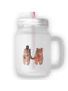 Mr. & Mrs. Panda Glas Bär Heirat ohne Spruch in Transparent