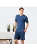 REDBEST Single-Jersey Shorty 2er-Pack in blau/hellgrau-anthrazit meliert
