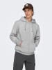 ONLY & SONS Kapuzenpullover in Light Grey Melange