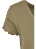 Urban Classics Urban Classics Damen Ladies Cropped Button Up Rib Tee in khaki