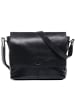 SID & VAIN Leder-Messenger Laptoptasche Leder Umhängetasche Unisex SPENCER in schwarz