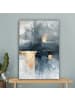 MuchoWow Leinwand bilder Abstrakte Kunst gold grau (BxH)