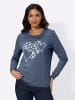 Sieh an! Sweatshirt in rauchblau-ecru