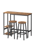 VASAGLE Bartisch Barnet in Braun-Schwarz - (B)110 x (H)90 x (T)40 cm