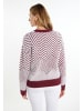 usha WHITE LABEL Damen Pullover in Dunkelkirschrot Weiss