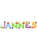 Playshoes Deko-Buchstaben "JANNES" in bunt