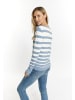 usha BLUE LABEL Damen Strickjacke in Denimblau Wollweiss